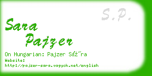 sara pajzer business card